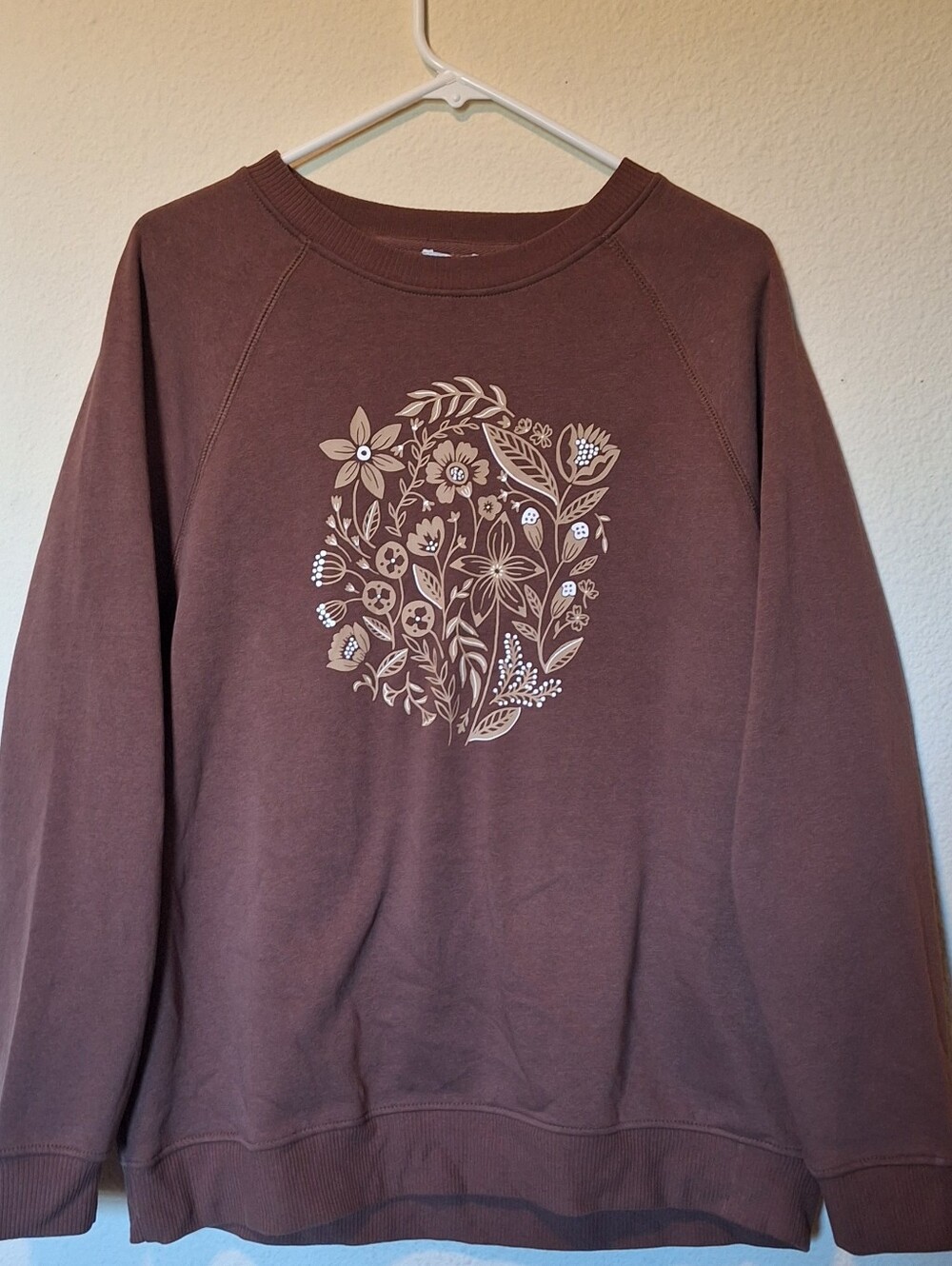 Floral Graphic Brown Crewneck Sweatshirt